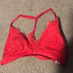 red bralette